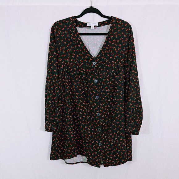 Popsugar Cherry Print Babydoll Dress Size S - Picture 1 of 4